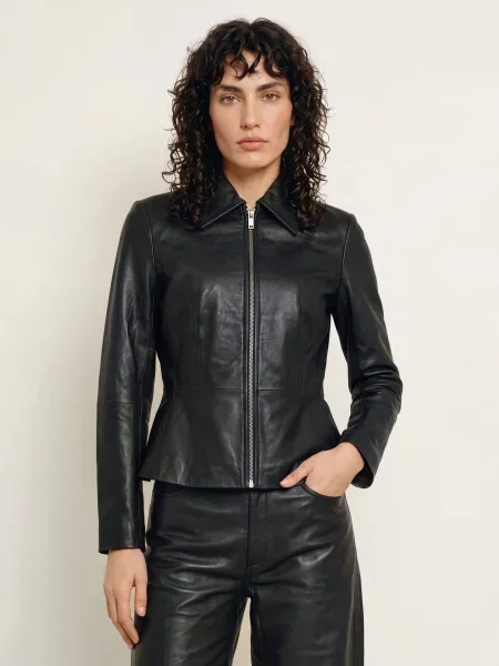 Inwear Kožená Bunda Yurieiw černá