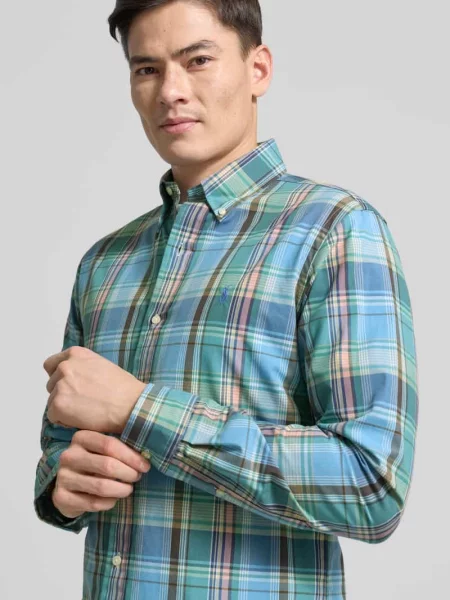Koszula Polo Ralph Lauren w kratę niebieska