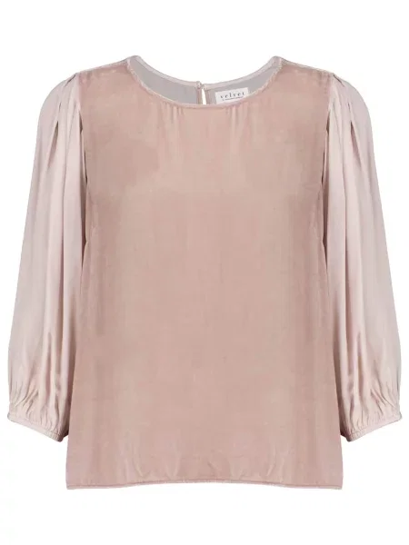 Bluză Velvet de mătase roz