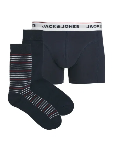 JACK & JONES Boksarice JACORDINARY mornarska / temno rdeča bela