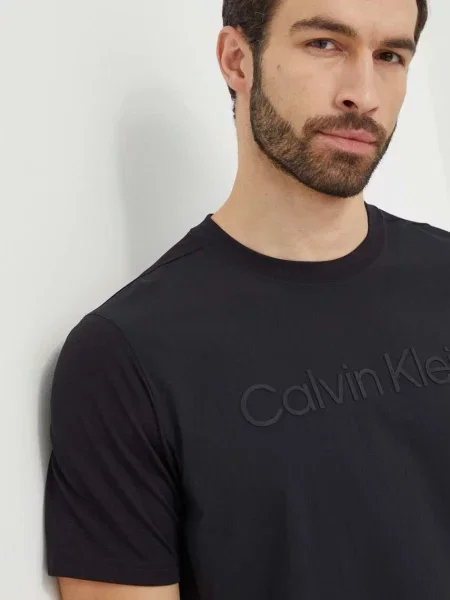 Тениска за трениране Calvin Klein Performance с апликация черно