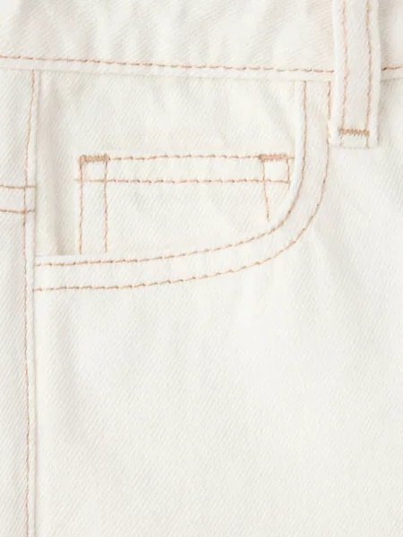 Jeansy regular fit z wywiniętymi nogawkami złamana biel Dzieci 11 MANGO KIDS
