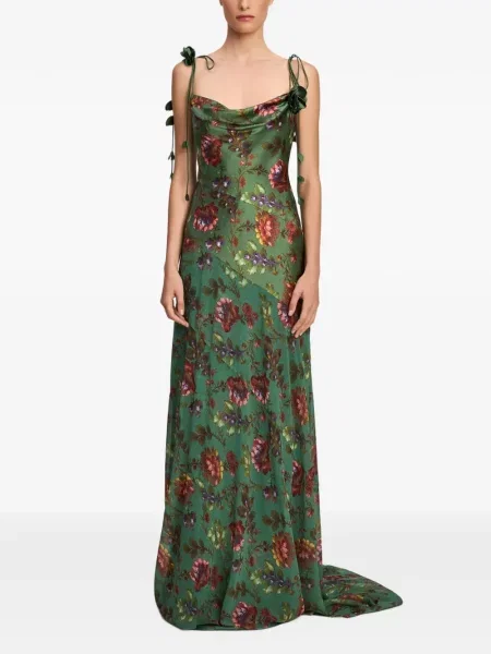 Lung rochie Cinq A Sept cu model floral verde