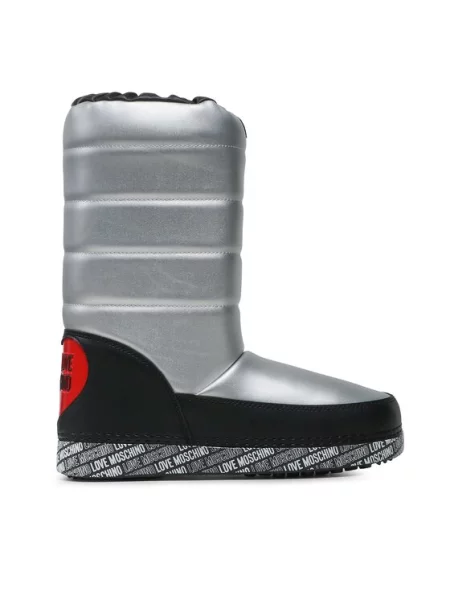 Дутики Love Moschino серебряные