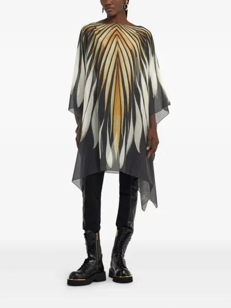 Leggings Roberto Cavalli din piele negru