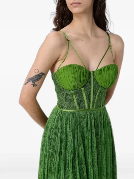 Rochie midi Elisabetta Franchi din dantelă verde