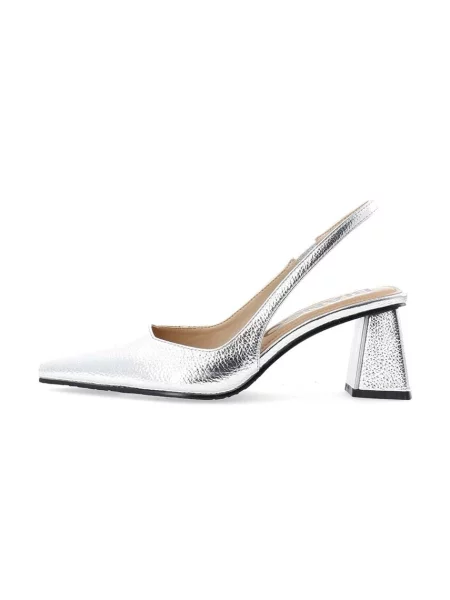Туфли Bianco с открытой пяткой серебряные
