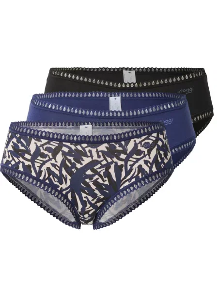 SLOGGI Slip Go Crush bej / albastru închis / gri negru