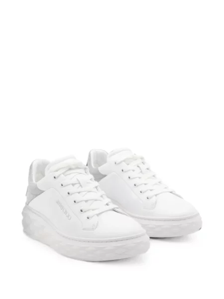 Sneakerși Jimmy Choo din piele alb