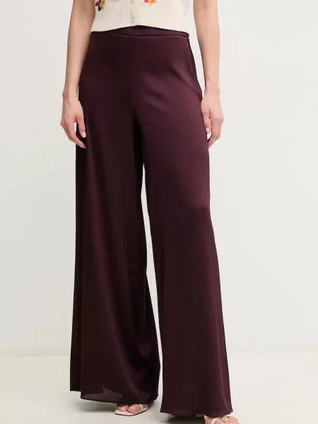 Marella pantaloni Emme by Marella femei lat high waist bordo