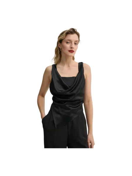 Top Nanushka drapowany czarny