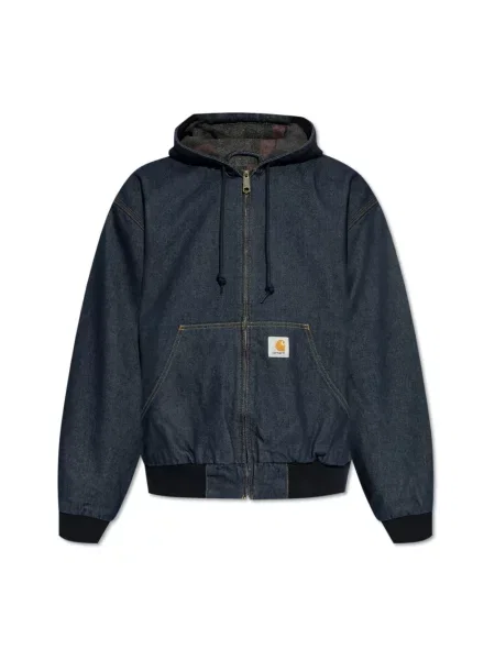 Kurtka Carhartt Wip z kapturem niebieska