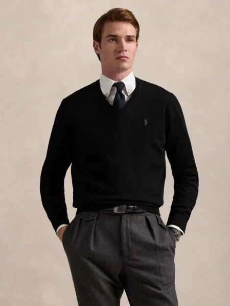 POLO RALPH LAUREN De lână pulover negru