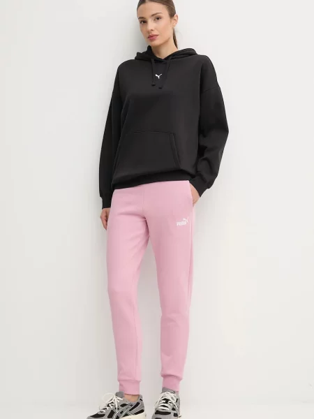 Однотонные спортивные штаны Puma розовые