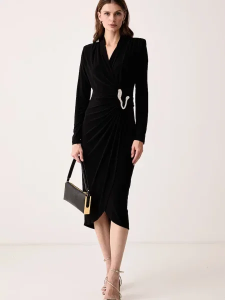 Joseph Ribkoff rochie drapată negru