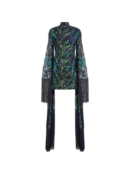Rochie mini Taller Marmo cu paiete albastru