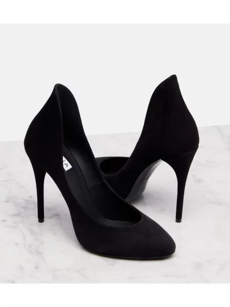 Pantofi cu toc Alaïa din piele de căprioară negru