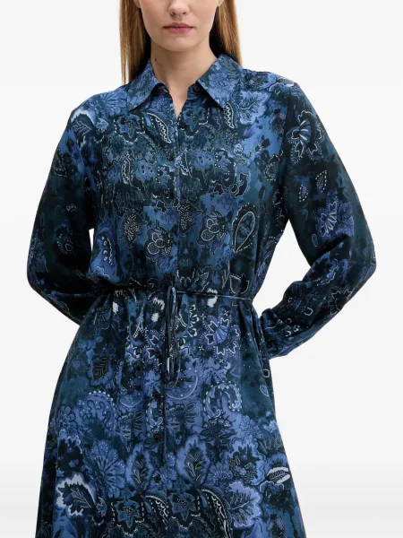 Rochie Desigual cu model floral de costum albastru