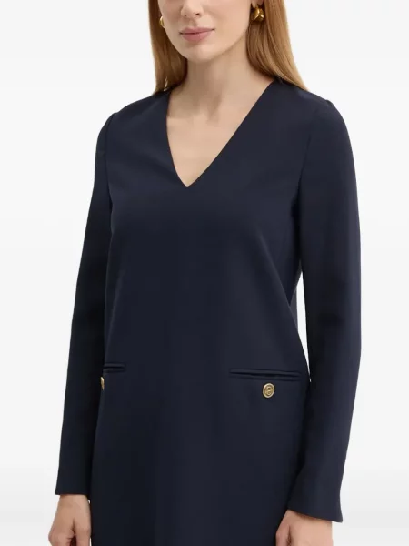 Mała sukienka mini Twinset z kieszeniami zapinanymi na guziki garniturowa niebieska