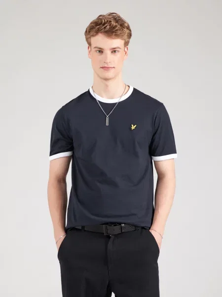 Lyle & Scott Tricou Ringer bleumarin alb