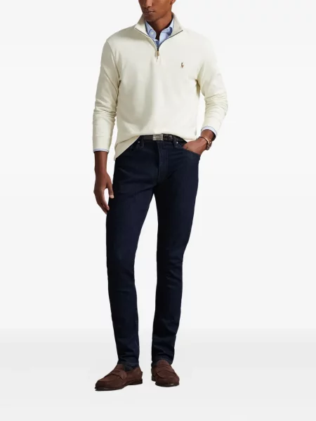 Dlouhá pruhovaná s límcem kšiltovka Polo Ralph Lauren modrá