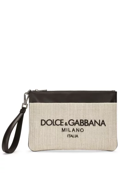 Geantă Dolce & Gabbana cu broderie din canvas