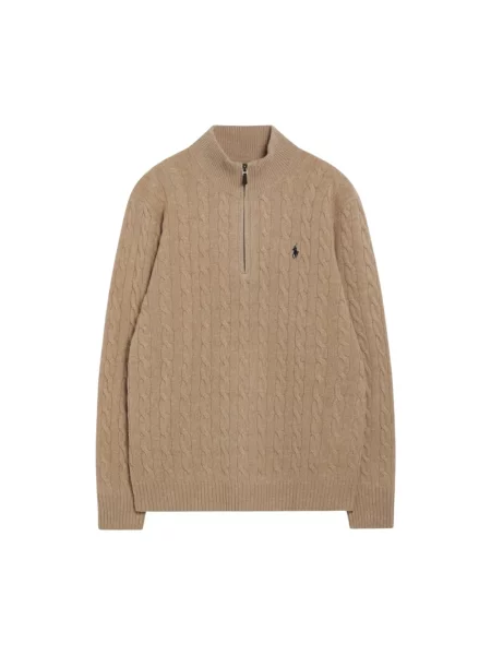 Kardigan Polo Ralph Lauren z kaszmiru z długim rękawem beżowy