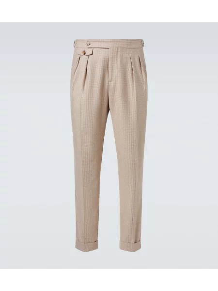 Costum Brunello Cucinelli de mătase de costum bej