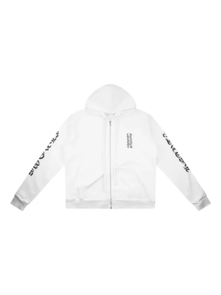 Hanorac cu glugă Chrome Hearts cu motiv cu inimi alb