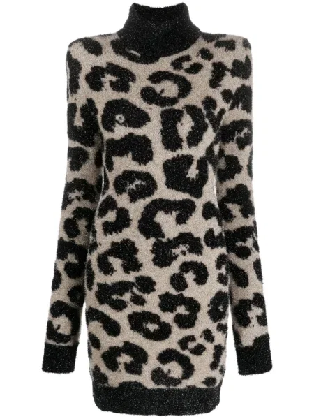 Rochie Philipp Plein cu imagine cu model leopard de costum negru