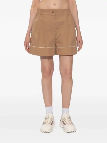Pantaloni scurți Moncler cu autograf maro