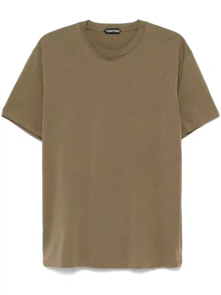 Tricou Tom Ford cu broderie verde