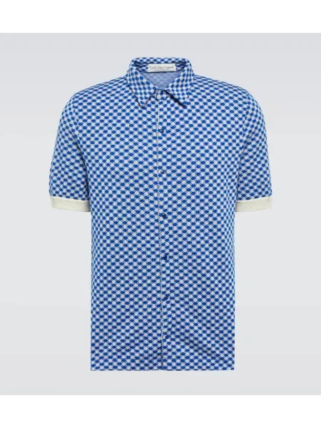 Kašmírová košile God's True Cashmere modrá