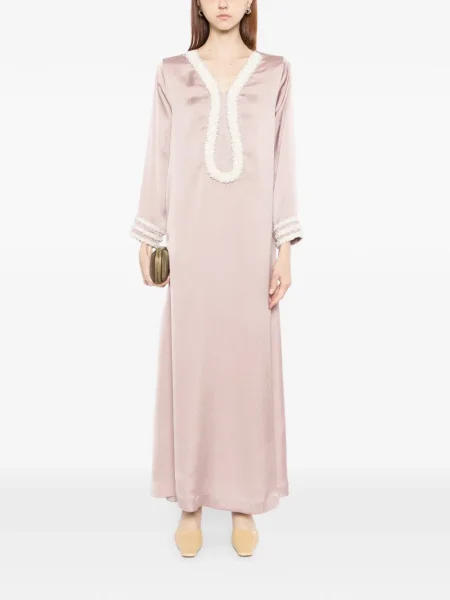 Rochie maxi Shatha Essa de cristal de costum roz