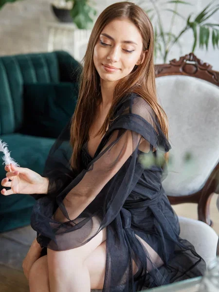 Прозора сукня Ora чорна