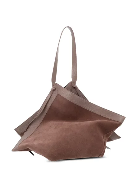 Geantă shopper Yuzefi din piele de căprioară maro