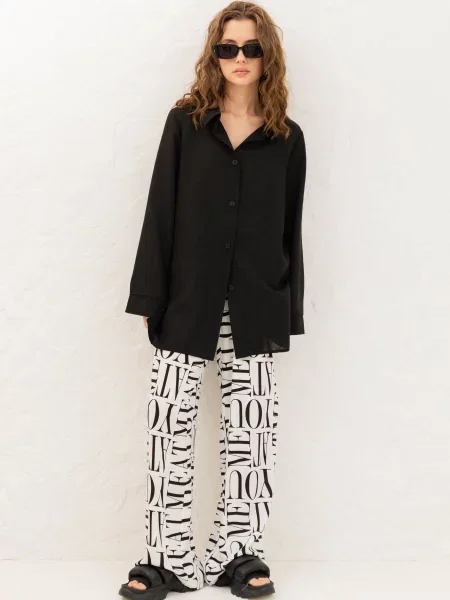 Лляна Сорочка Seventeen чорний