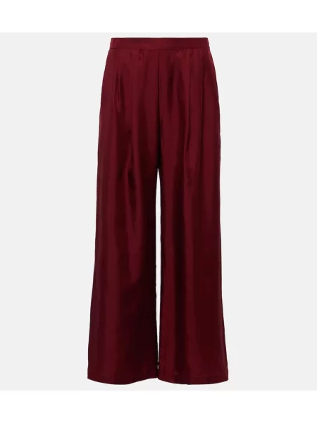 Pantaloni Asceno de mătase bordo