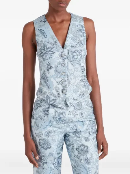 Vestă Temperley London cu model floral cu imagine albastru