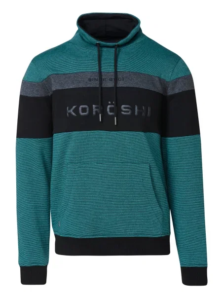 KOROSHI Mikina tyrkysová / antracitová černá