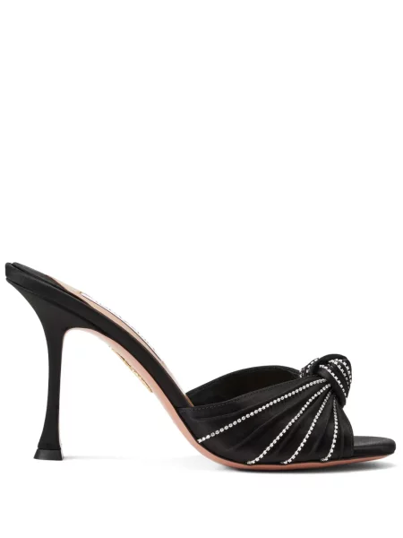 Papuci tip mules Aquazzura din piele de căprioară negru