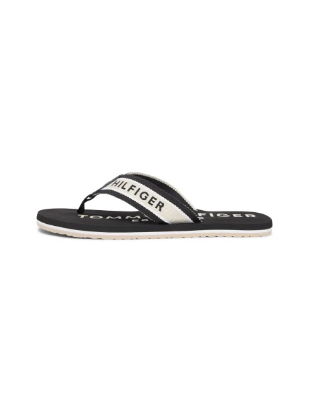 TOMMY HILFIGER Flip-flops / alb negru