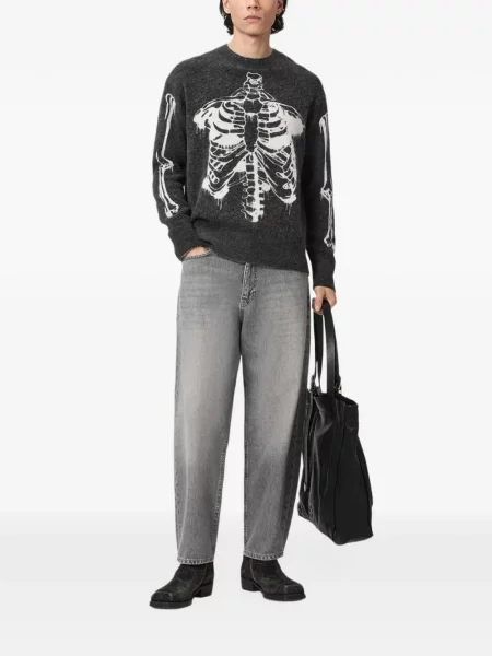 Pulover Allsaints cu imagine gri