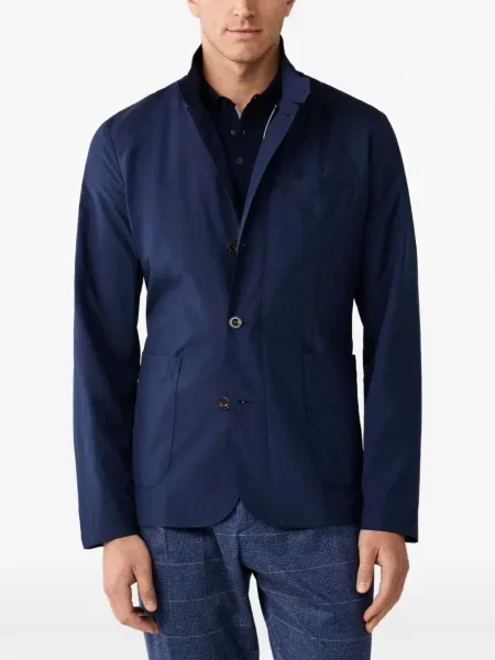 Sacou Hackett London cu guler de stand-up albastru