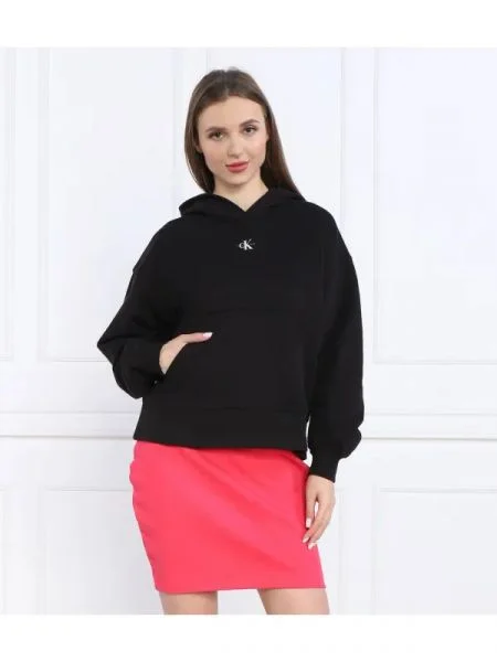 CALVIN KLEIN JEANS Hanorac MICRO MONOLOGO | Oversize fit negru