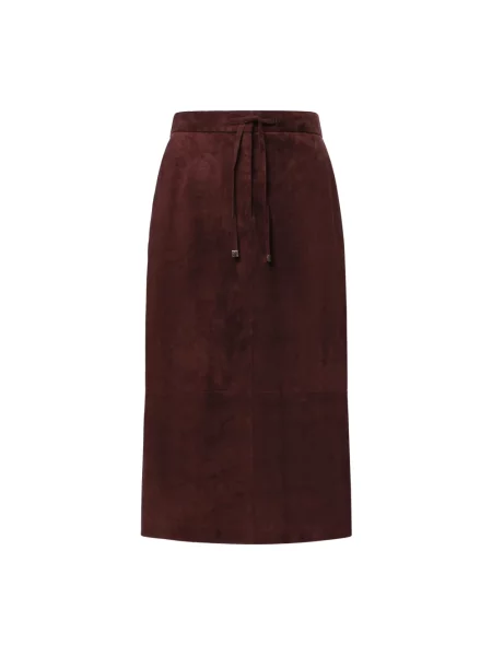 Spódnica midi Max Mara Studio zamszowa czerwona