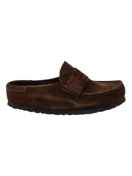 Klapki Birkenstock skórzane brązowe