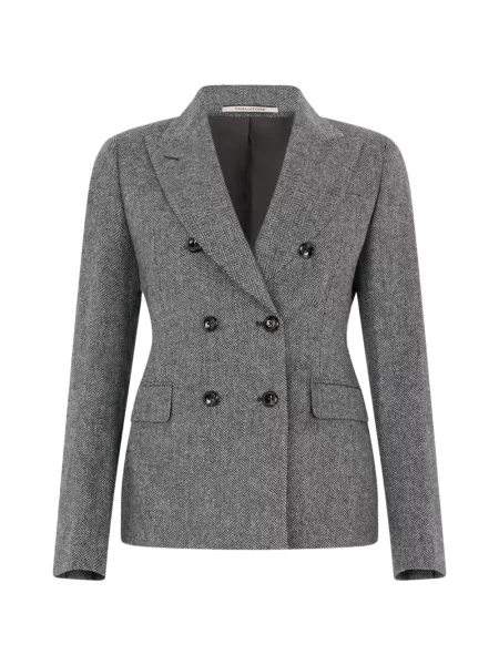 Sacou Tagliatore cu model herringbone cu două rânduri de nasturi gri