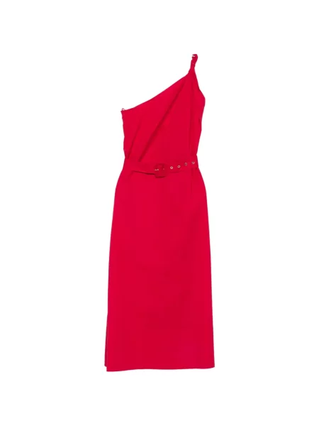 Rochie midi Twinset cu un umăr gol roșu