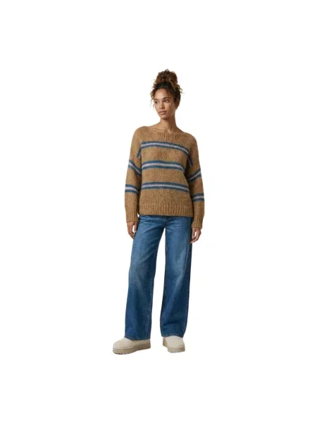 Dzianinowy sweter American Dreams brązowy